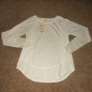 NWT Hem & Thread Stripes & Lace Top S